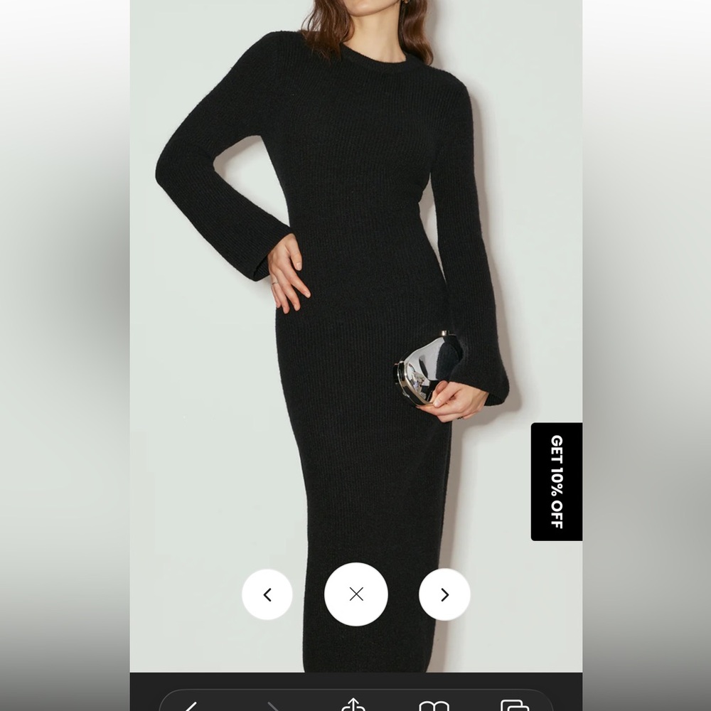 Stylish Black Knit Maxi Dress